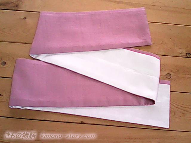 市販の伊達衿、光沢のある絹薄紫色、裏白